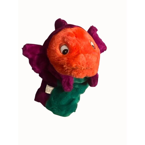 Vintage Plush Fish puppet  By Arts Toy Mfg. Co. Purple/Green/Orange - Picture 1 of 4